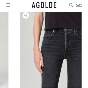 Agolde Riley High Rise Straight Cropped Jeans